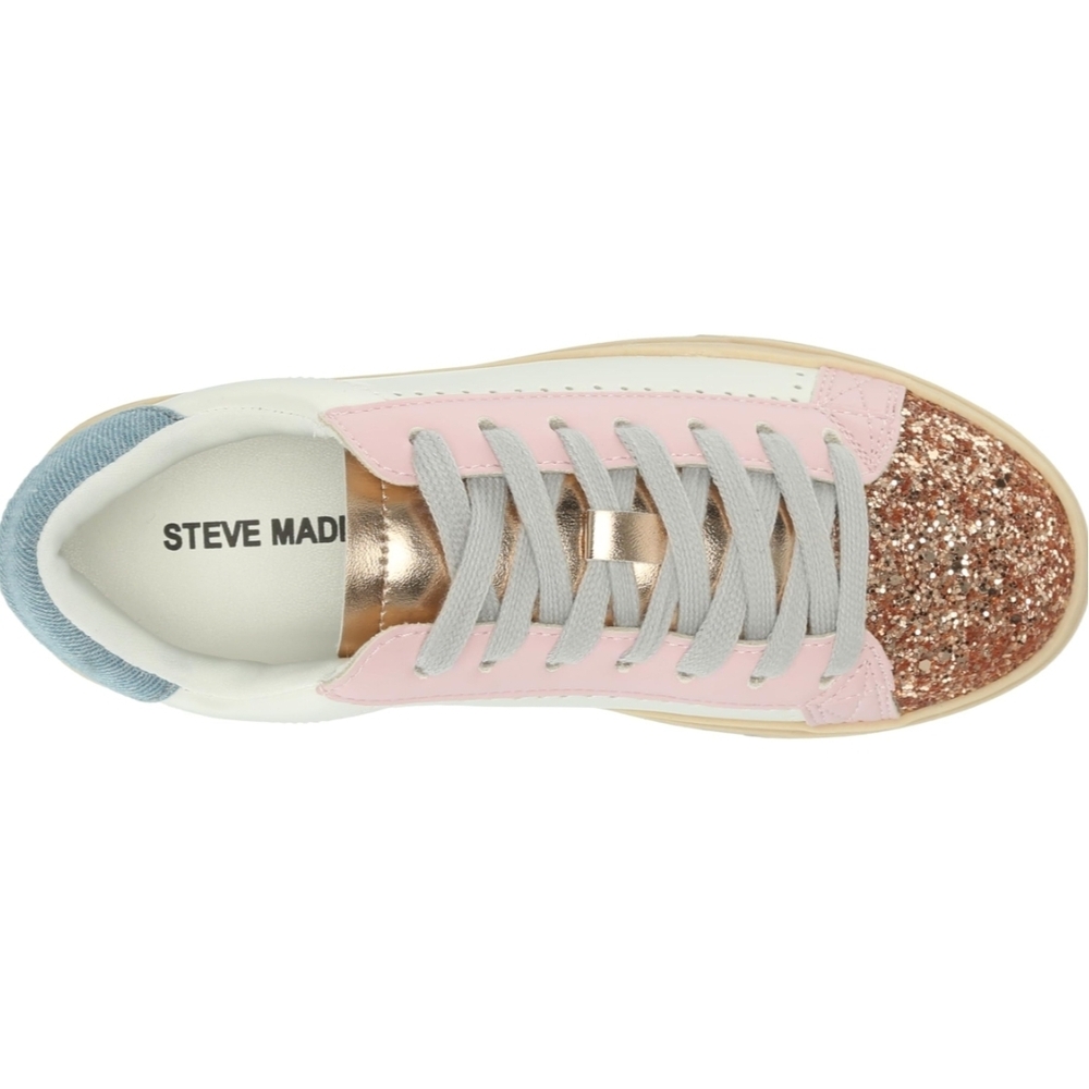 Steve Madden Girls size 1 Molly Glitter Pink Sneakers! Brandnew in box!